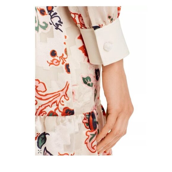 NWT Tory Burch Size US 6 Shift Dress Silk Burnout in Ivory Mountain Paisley - Picture 7 of 16